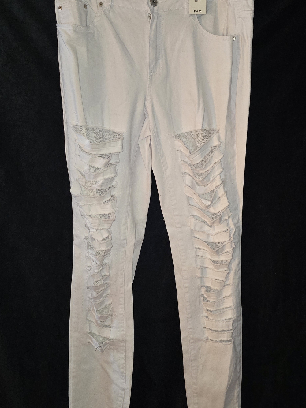 Womens Distressed White Skinny Jeans